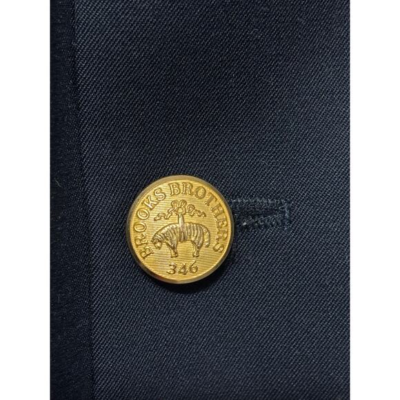 Brooks Brothers 346 Wool Navy Mens Blazer Jacket 42 Long Gold Buttons Classic - Picture 2 of 8